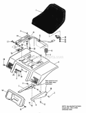 Seat  Deck Group Diagram and Parts List for 1692054  Simplicity Lawn Tractor