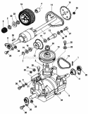 Transmission  Rear Wheels Group Diagram and Parts List for 1692371  Simplicity Chipper Shredder