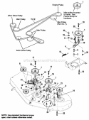 42  48 Mower - Drive Diagram and Parts List for 1691671  Simplicity Lawn Tractor