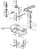34 Mower Deck-Drive  Arbors Diagram and Parts List for 1692180  Simplicity Lawn Tractor