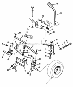 Steering  Lift Diagram and Parts List for 1692560  Simplicity Lawn Tractor