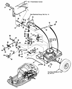 Hydro Gear Model 311-0500-Controls Diagram and Parts List for 1692560  Simplicity Lawn Tractor