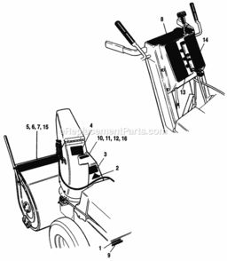 Engine_And_Frame_Group Diagram and Parts List for 1692569  Simplicity Snow Blower