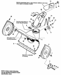 Auger Housing  Chute Diagram and Parts List for 1691518  Simplicity Snow Blower