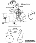 Engine Group Diagram and Parts List for 1691518  Simplicity Snow Blower