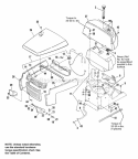 Hood Grille Dash and Fuel Tank Diagram and Parts List for 1692400  Simplicity Lawn Tractor