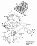 Seat and Deck Diagram and Parts List for 1692400  Simplicity Lawn Tractor