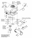 Engine Group Diagram and Parts List for 1692400  Simplicity Lawn Tractor