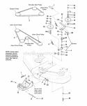 44 Mower Deck - Clutch  Support Diagram and Parts List for 1692427  Simplicity Lawn Tractor
