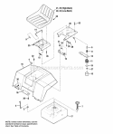 Seat Deck  Fuel Tank Diagram and Parts List for 1692727  Simplicity Lawn Tractor
