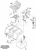 Seat Deck  Fuel Tank Diagram and Parts List for 1692571  Simplicity Lawn Tractor