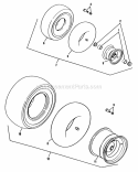 Wheels  Tires - Front Wheels Diagram and Parts List for 1692571  Simplicity Lawn Tractor