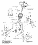 Steering Group Diagram and Parts List for 1692454  Simplicity Lawn Tractor