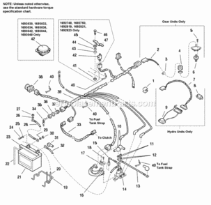 Electrical Group - Briggs  Stratton Models Diagram and Parts List for 1693043  Simplicity Lawn Tractor
