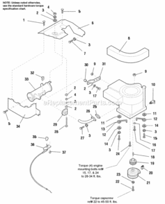 Engine Group - Briggs  Stratton Models Diagram and Parts List for 1693043  Simplicity Lawn Tractor