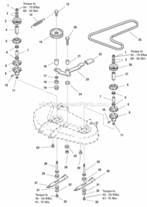 34 Mower Deck - Drive  Arbor (984826) Diagram and Parts List for 1693047  Simplicity Lawn Tractor