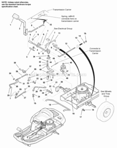 Transmission Controls - Hydro-Gear 311-0500 Models Diagram and Parts List for 1693047  Simplicity Lawn Tractor