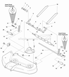 34 Mower Deck - Height Adjustment (J984418) Diagram and Parts List for 1693047  Simplicity Lawn Tractor