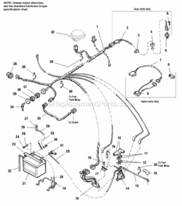 Electrical Group - Kohler Models Diagram and Parts List for 1693047  Simplicity Lawn Tractor
