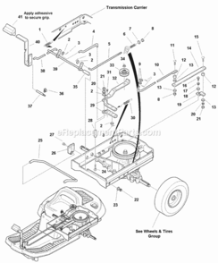 Controls Group - Gear Transaxle - Peerless 915-016D (X984410) Diagram and Parts List for 1693315  Simplicity Lawn Tractor