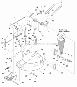30 Mower Deck - Housing Hitch  Height Adjustment (984421) Diagram and Parts List for 1693316  Simplicity Lawn Tractor