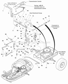 Controls Group - Hydro Transaxle - Hydro-Gear 311-0500 (X984412) Diagram and Parts List for 1693317  Simplicity Lawn Tractor