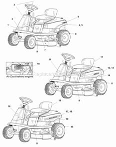 Decals Group - Brand  Model (B985226) Diagram and Parts List for 1693317  Simplicity Lawn Tractor