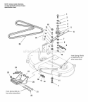 38 Mower Deck - Belt Idler Arm  Hitch Diagram and Parts List for 1693075  Simplicity Lawn Tractor