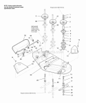44 Mower Deck - Housing Arbors  Blades Diagram and Parts List for 1693099  Simplicity Lawn Tractor