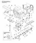 Engine Exhaust  Drive Shaft Group - Kohler 18Hp Ohc Diagram and Parts List for 1692950  Simplicity Lawn Tractor
