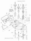 44 Mower Deck - Housing Arbors  Blades Group (985347A) Diagram and Parts List for 1693549  Simplicity Lawn Tractor