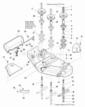 44 Mower Deck - Housing Arbors  Blades Group (985347B) Diagram and Parts List for 1693802  Simplicity Lawn Tractor