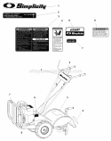 Decal Group (985828) Diagram and Parts List for 1693848  Simplicity Tiller