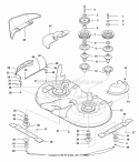 40 Mower Deck - Housing Arbors  Blades Group (Serial No 0001 - 1999) (S0985687) Diagram and Parts List for 1693551  Simplicity Lawn Tractor