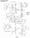 38 Mower Deck - Housing Arbors  Blades Group (984945) Diagram and Parts List for 1692727  Simplicity Lawn Tractor