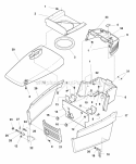 Hood Grille  Dash Group - 16  18Hp BS Vanguard And 16Hp Kohler (985307) Diagram and Parts List for 1694054  Simplicity Lawn Tractor