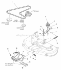 38 Mower Deck - Belt Pulleys  Hitch Group (985069) Diagram and Parts List for 1692898  Simplicity Lawn Tractor