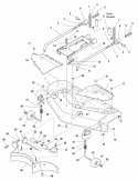 48 Mower Deck - Housing Cover  Gauge Wheel Group (985507) Diagram and Parts List for 1693125  Simplicity Lawn Tractor