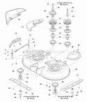 40 Mower Deck - Housing Arbors  Blades (985958) Diagram and Parts List for 1694256  Simplicity Lawn Tractor