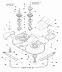 40 Mower Deck - Housing Arbors  Blades (985929) Diagram and Parts List for 1694103  Simplicity Lawn Tractor