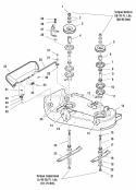 34 Mower Deck - Housing Arbors  Blades - 13Hp Diagram and Parts List for 1694494  Simplicity Lawn Mower