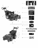 Decals - Brand Model Safety  Instruction (Fi0039) Diagram and Parts List for 1694562  Simplicity Lawn Mower