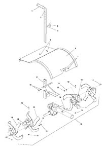 Hood, Drag Stake And Tine Group Diagram and Parts List for 616RT 1693704 Simplicity Tiller