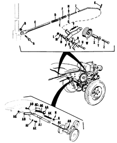 Control Linkage And Power Take-Off Model 450 Diagram and Parts List for 450 990165 Simplicity Lawn Tractor