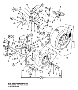 Wheel Axle And Steering (7012, 7016, And 7018) Diagram and Parts List for 7012H 1690353 Simplicity Lawn Tractor