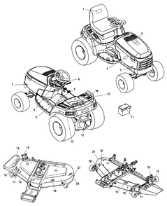 Decals Group - Safety And Common Diagram and Parts List for 2690956-00  Simplicity Lawn Tractor