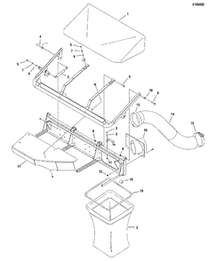 3-Bag Catcher And Cover Group - Soft Top System Diagram and Parts List for 5600864  Simplicity Lawn Tractor Accessories