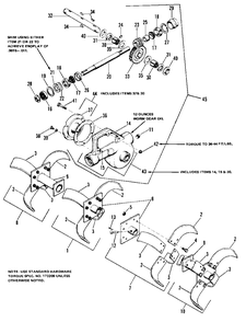 Tine And Worm Housing Group Diagram and Parts List for 1008 1690239 Simplicity Tiller