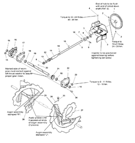 Auger And Impeller Group - 28-Inch Diagram and Parts List for 1170E 1694441 Simplicity Snow Blower