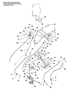 Handlebar Assembly Diagram and Parts List for 821RT 1693207 Simplicity Tiller